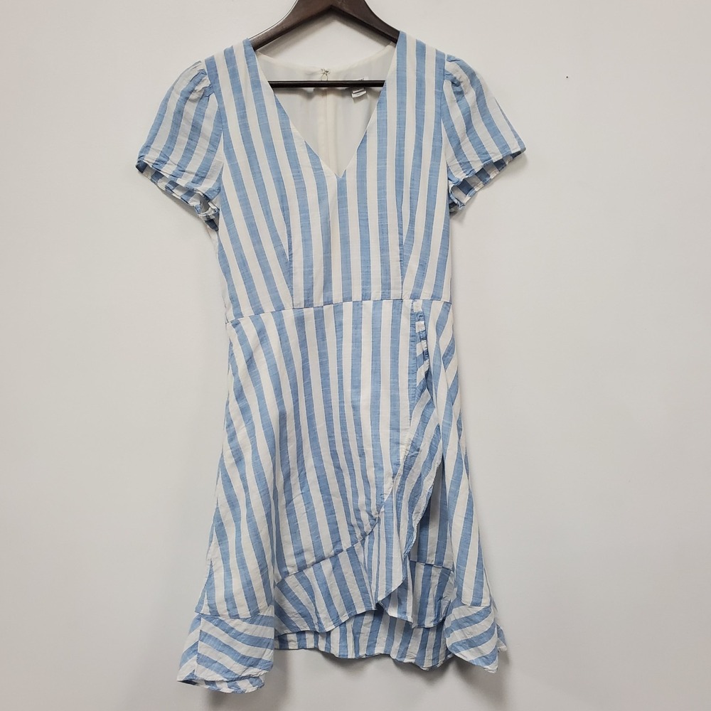 J Crew Striped Nautical Dress Size 2 Old Money Classic Ruffle Preppy Hamptons